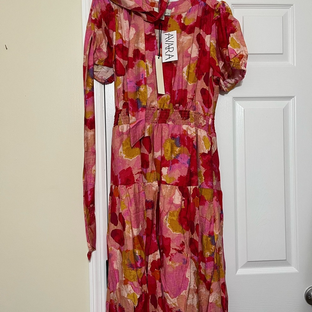 Amara Red and Pink Floral Dress